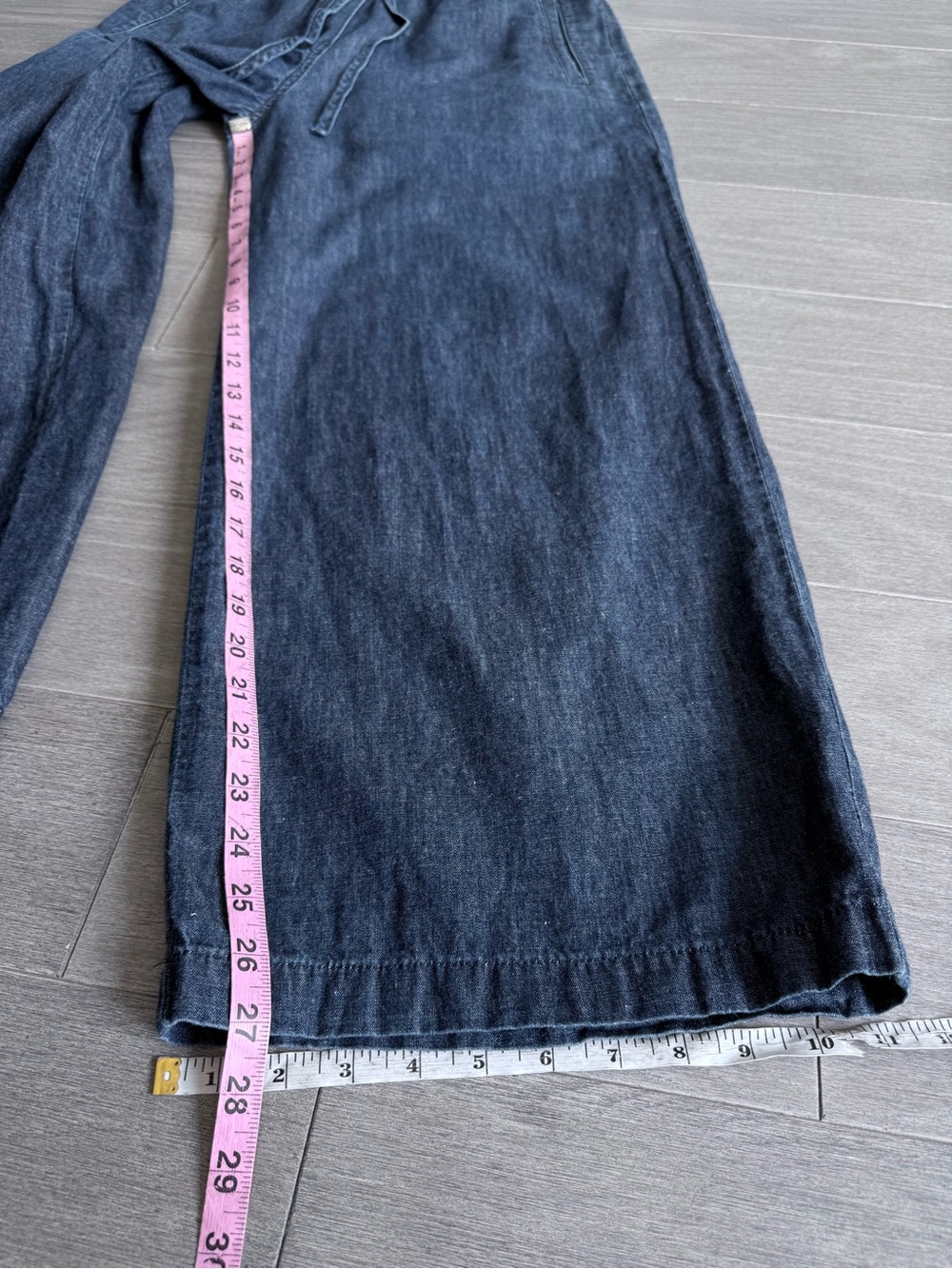 COS DENIM WIDE LEG DRAWSTRING PANTS 6 indigo LINEN BLEND MINIMALIST Casual - Picture 16 of 16